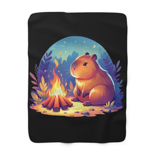 Cozy Capybara Sherpa Fleece Blanket